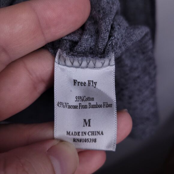 Free Fly Henley Shirt Mens Medium Gray Fishing Bamboo - Picture 10 of 11